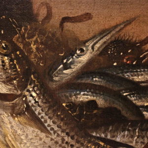 Nicola Maria Recco | “Trionfo di pescato” , olio su tela, firmato.