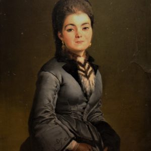 Anonimo del Ottocento | Ritratto di dama con guanti