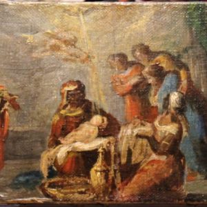 Anonimo XVIIIsec. | “Nascita della Vergine” bozzetto olio su tela