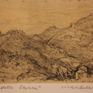 MANDELLI POMPILIO | acquaforte 1936 “Colline della Croara”