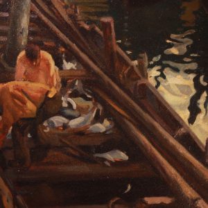 E. DICK (1889-1959 TRIESTE) | Pescatori al molo