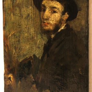 Anselmo Gianfanti. Montiano, 1857 – Cesena, 1903 | Ritratto olio su tavoletta