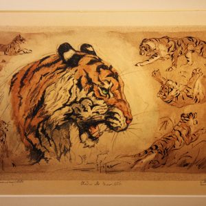 PIETRO PIETRA (Bologna 1885 – 1956) Tigre, disegno tecnica mista su carta