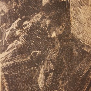 Anders Leonard Zorn (1860–1920) | acquaforte “Omnibus” raro esemplare n°15 